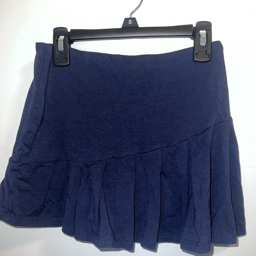 Heart Hips Blue Asymmetrical Skater Mini Skirt